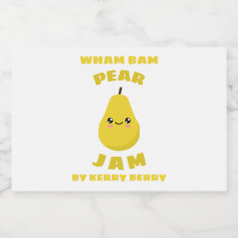 Kawaii Pear Jam Voedselcontainer Etiket