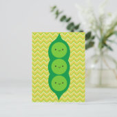 Kawaii Peas in een peul Briefkaart (Staand voorkant)