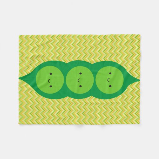 Kawaii Peas in een peul Fleece Deken (Voorkant (Horizontaal))