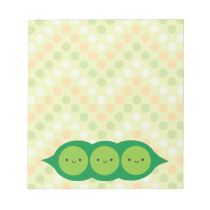 Kawaii Peas in een peul Notitieblok