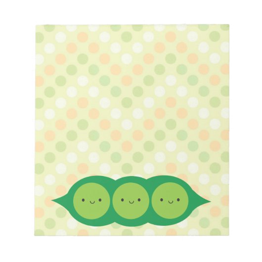 Kawaii Peas in een peul Notitieblok (Voorkant)