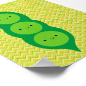 Kawaii Peas in een peul Poster (Hoek)