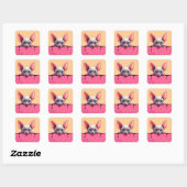 Kawaii Peeking Schattige Sphynx Cat Vierkante Sticker (Vel)