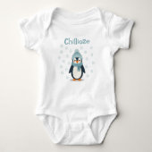 Kawaii Penguin Baby Bodysuit – Schattigee winterou (Voorkant)