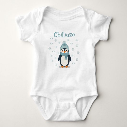 Kawaii Penguin Baby Bodysuit – Schattigee winterou (Voorkant)