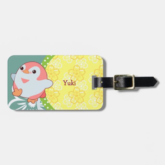 Kawaii Penguin Bagagelabel (Voorkant horizontaal)