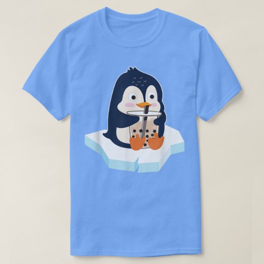 Kawaii Penguin Bubble Tea Boba Tea Cute Penguin T-shirt (Design voorkant)