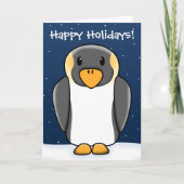 Kawaii Penguin Christmas Kaart (Voorkant)