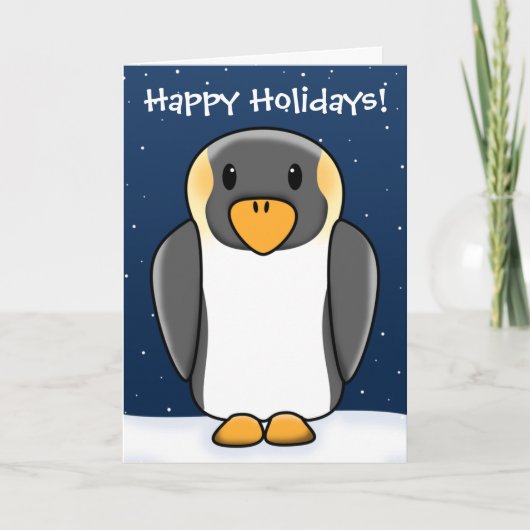 Kawaii Penguin Christmas Kaart (Voorkant)