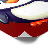 Kawaii Penguin Dragen van een Gezellige Kerstman H Poster (Hoek)