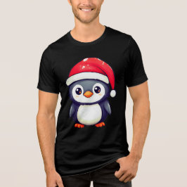 Kawaii Penguin Dragen van een Gezellige Kerstman H Tri-Blend Shirt
