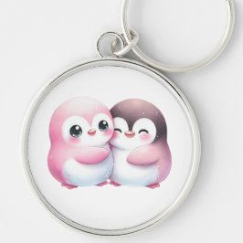 Kawaii Penguin Hug Sleutelhanger