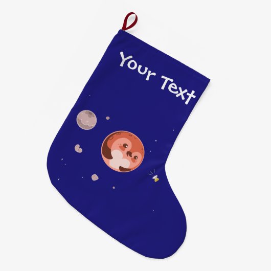 Kawaii Penguin Planet Pluto Grote Kerstsok (Voorkant (Hangend))