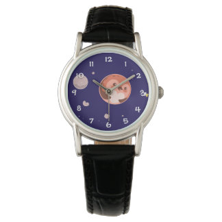Kawaii Penguin Planet Pluto Horloge