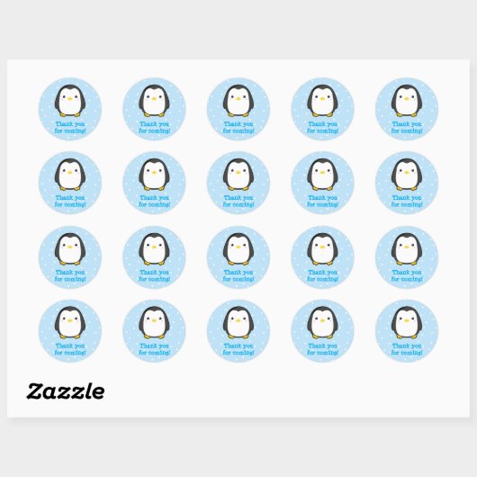 Kawaii Penguin Ronde Sticker (Vel)