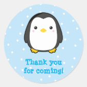 Kawaii Penguin Ronde Sticker (Voorkant)
