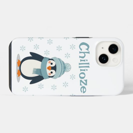 Kawaii Penguin Telefoonhoesje – Chillioze Schattig iPhone Hoesje (Achterkant horizontaal)