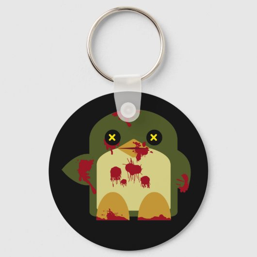 Kawaii Penguin Zombie Gruhij Horror Sleutelhanger (Voorkant)