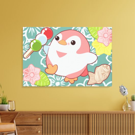 Kawaii Penguins Canvas Afdruk (Insitu (Woonkamer))