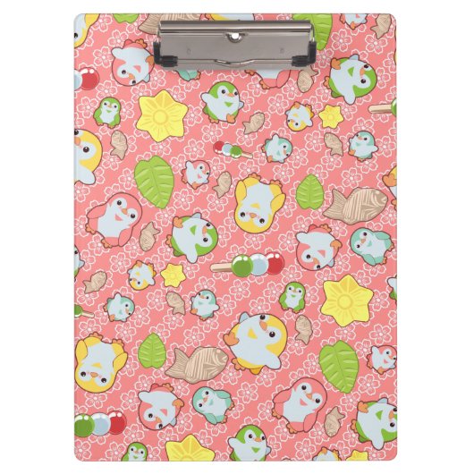 Kawaii Penguins en Wagashi Klembord (Voorkant)