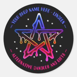 Kawaii Pentagram Witchcraft Gothic Classic Round Ronde Sticker