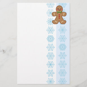 Kawaii peperkoek man & sneeuwvlokken briefpapier