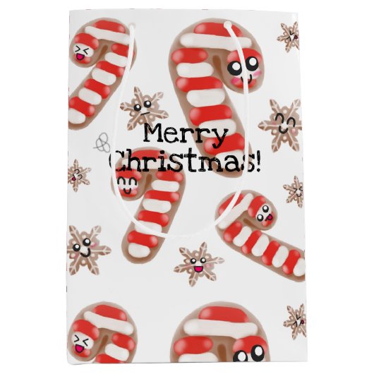 Kawaii peperkoek - Prettig Kerstfeest Medium Cadeauzakje (Voorkant)