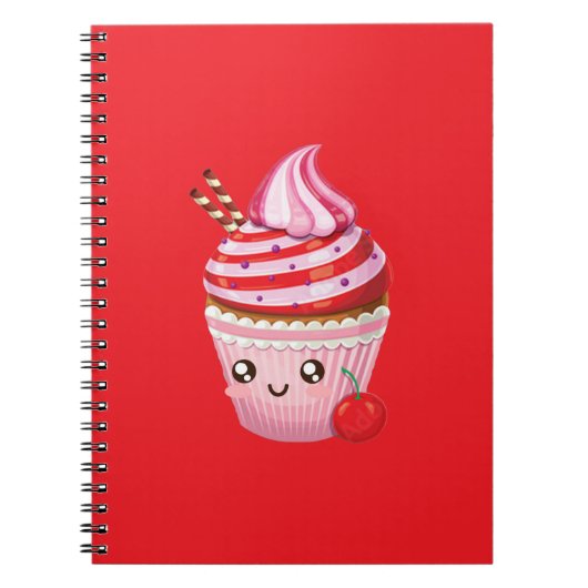 Kawaii Peppermint Surprise Cupcakes Sierkussen Notitieboek (Voorkant)