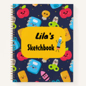 Kawaii Persoonlijk Sketsboek voor Kinderen Notitieboek (Voorkant)
