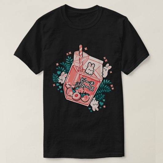 Kawaii Perzik Sap Konijn Ontwerp T-shirt (Design voorkant)