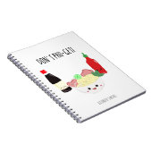 Kawaii Pho Don't Pho-Get Forget Punny Noodles Notitieboek (Rechterzijde)