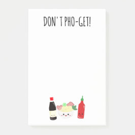 Kawaii Pho Don't Pho-Get Forget Punny Noodles Post-it® Notes