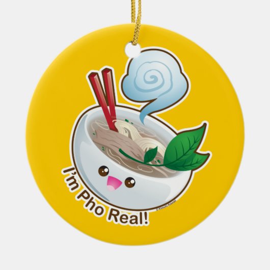 Kawaii Pho Real Keramisch Ornament (Voorkant)