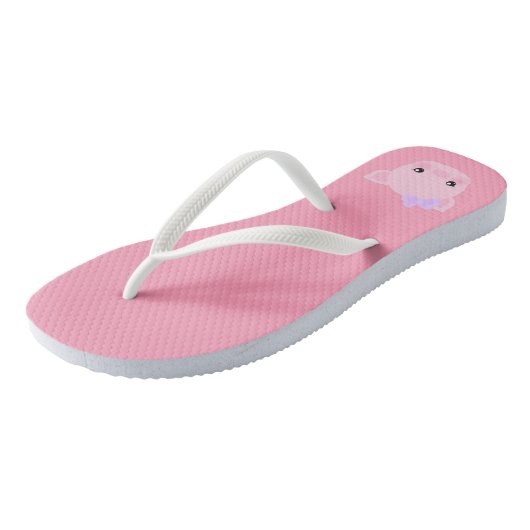 Kawaii Pig Buta-chan Pink Teenslippers van vrouwen (Schuin)