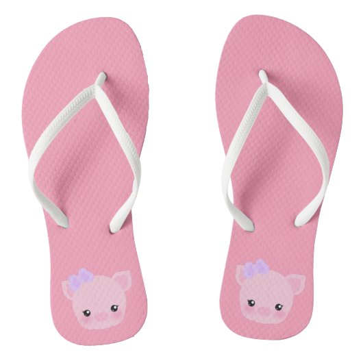 Kawaii Pig Buta-chan Pink Teenslippers van vrouwen (Voetbed)