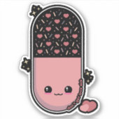 Kawaii Pil Liefdesziek Sticker (Voorkant)