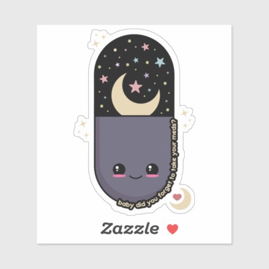 Kawaii Pill Meds Sticker (Vel)