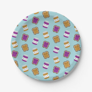 Kawaii Pindakaas & Jam Sandwich Koppel Papieren Bordje
