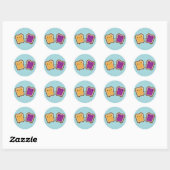 Kawaii Pindakaas & Jam Sandwich Koppel Ronde Sticker (Vel)
