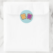 Kawaii Pindakaas & Jam Sandwich Koppel Ronde Sticker (Tas)