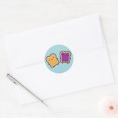 Kawaii Pindakaas & Jam Sandwich Koppel Ronde Sticker (Envelop)