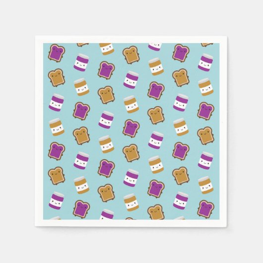 Kawaii Pindakaas & Jam Sandwich Koppel Servet (Voorkant)