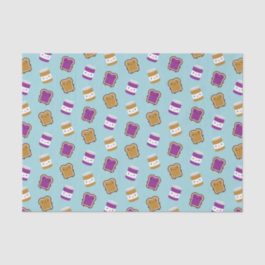 Kawaii Pindakaas & Jam Sandwich Koppel Tissuepapier (Voorkant)