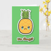 Kawaii pineapple bidding a sad farewell kaart (Gele Bloem)