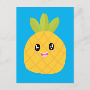 Kawaii Pineapple Cute Tropical Briefkaart