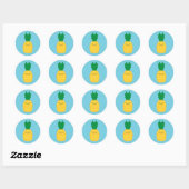 Kawaii Pineapple Ronde Sticker (Vel)