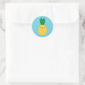 Kawaii Pineapple Ronde Sticker (Tas)