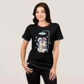 Kawaii Pinguïn Bad Tijd Tri-Blend Shirt (Voorkant volledig)