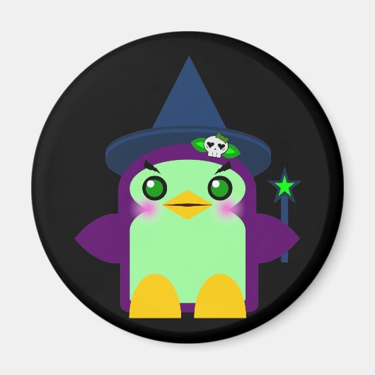 Kawaii Pinguïn Heks Magneet (Voorkant)