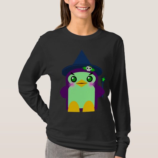 Kawaii Pinguïn Heks T-shirt (Voorkant)